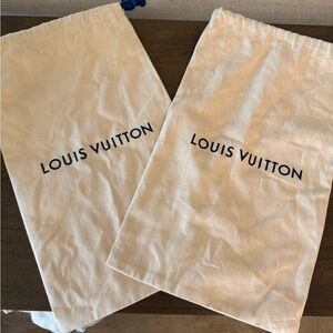 Louis Vuitton Cream Shoe Dust Bags